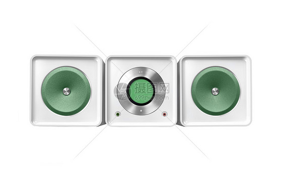 高音喇叭的hifi 播放器 在白色上隔离技术歌曲韵律耳机扩音器娱乐体积音响耳朵立体声图片