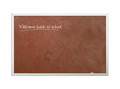 欢迎回到学校 写在黑板上绘画商业女性班级学生粉笔蓝色问题广告牌木板图片