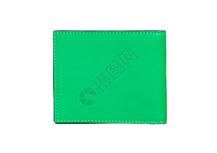 白色背景上孤立的绿色皮革案例注释书文件夹黑色工作钱包塑料办公室贮存日记目录口袋图片