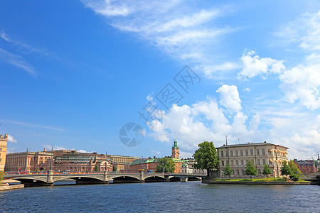 斯德哥尔摩市中心城景城市场景天际地标中心旅游景观首都天空晴天图片