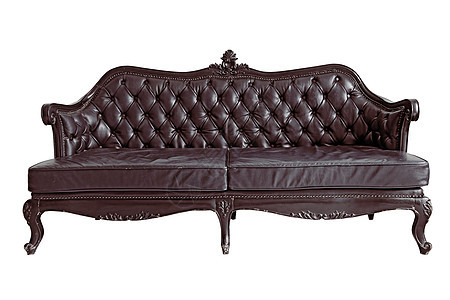 棕色皮沙发扶手装饰长椅办公室衣服椅子卡片皮革沙发风格图片