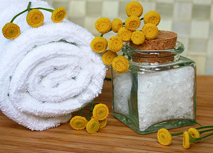 白浴毛巾 水疗成的海盐瓶草本植物温泉治疗洗澡化妆品按摩甘菊卫生手工奢华图片