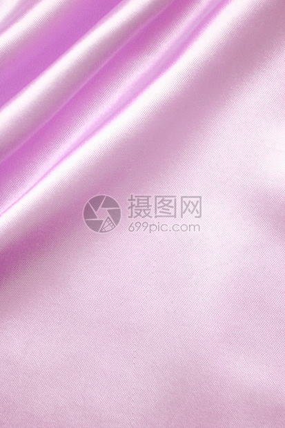 平滑优雅的丝绸作为背景折痕粉色纺织品薰衣草银色曲线织物布料投标材料图片