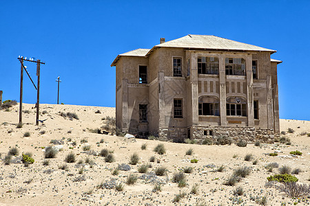 非洲北部附近Kolmanskop鬼城的房屋废墟中背景图片