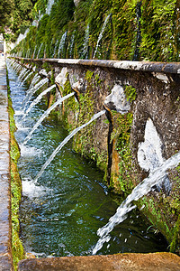 埃斯特别墅蒂沃利喷泉公园绿化溪流花园雕塑风景建筑瀑布晴天图片