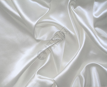 平滑优雅的白色丝绸海浪银色布料涟漪曲线投标材料婚礼织物纺织品图片