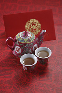 东方茶壶食物婚礼工艺装饰礼物仪式陶器陶瓷早餐装饰品图片