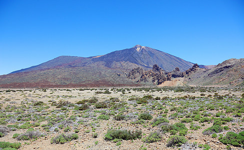 特内里夫El Teide火山附近火山沙漠的全景图片