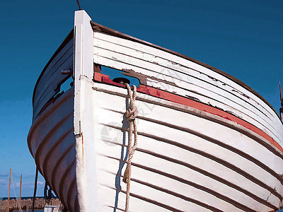 牵木船数字艺术巡航蓝色合金天空码头帆船船体奢华血管船头图片