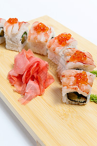 带老虎虾的寿司旅游工作室文化白色晚餐食物美食图片