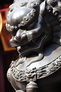 中国寺庙里的青铜狮城市金属青铜帝国旅行遗产宗教景点建筑历史图片