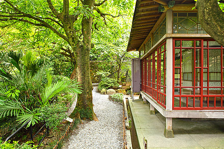 日本花园小路植物花园灌木丛公园生长草地园丁活力照片图片