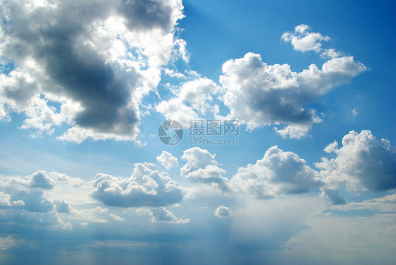 蓝蓝天空场景天际自由柔软度白色阳光天气臭氧气候云景图片
