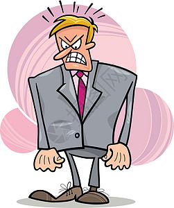愤怒的老板套装老大男人卡通片办公室损失商务导师经理金融图片