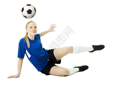 女足球员幸福服装短裤影棚快乐竞赛女性体育衣服足球图片