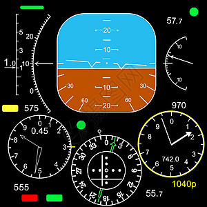 在飞机驾驶舱中的控制面板路线插图控制板乐器适应症电子直升机设备座舱领航图片