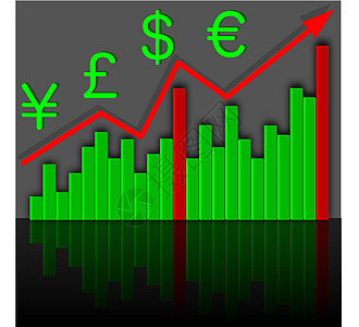 财政收入增长图 矢量图片