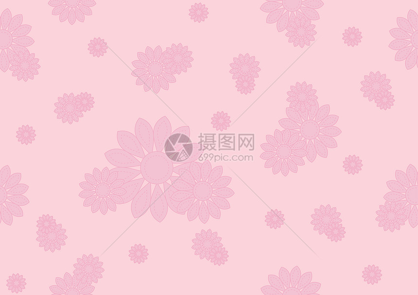 粉红色花朵的无缝模式纺织品墙纸粉色衣服红色装饰永恒艺术风格优雅图片