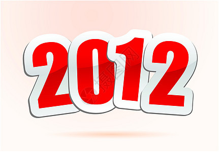 2012年新一年病媒问候庆典数字插图庆祝贴纸活动背景图片