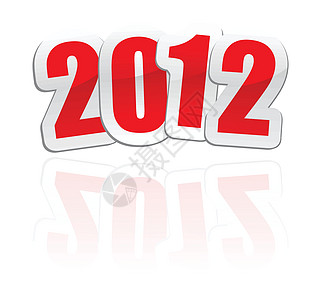 2012年新一年病媒问候庆祝贴纸活动插图庆典数字背景图片