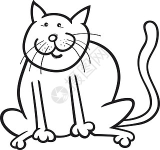 有趣的猫咪彩色页面胡须绘画宠物猫科卡通片红色虎斑漫画鼠标小猫背景图片