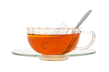 带茶的玻璃杯饮料早餐白色小路茶匙水平食物棕色黄色玻璃图片