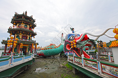 台湾寺庙遗产八角形传统石头旅行倍数神社天空宝塔阳台图片