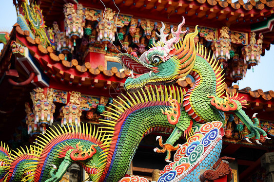 亚洲神庙龙宗教文化装饰品警卫动物建筑学旅游运气艺术生物图片