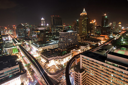 Bangkok 天线世界商业城市办公室摩天大楼交通首都建筑景观天空图片