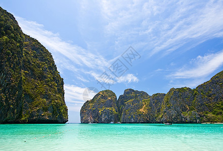 玛雅湾海滩假期天堂浮潜地标旅行植物潜水全景森林呼吸管图片