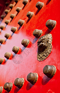 红门寺庙建筑学安全神社房子入口金属建筑闩锁文化图片