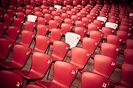 体育场座席空白剧院竞技场椅子推介会运动红色数字座位塑料图片