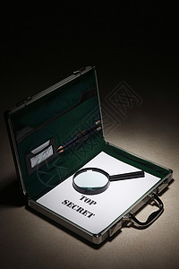 最高机密金融生活筒仓商业放大镜闩锁行李案件玻璃文件夹背景图片