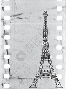 矢量埃菲尔塔纪念碑景观国家城市剪影绘画建筑灰色电影旅游图片
