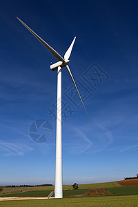 蓝色天空的风力涡轮机桅杆气候团体环境清洁度场地纺纱学家金属活力图片
