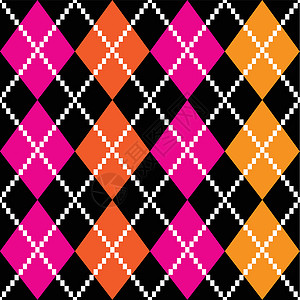 黑色背景上的橙色和粉红色等反波多彩的弧形图案图片