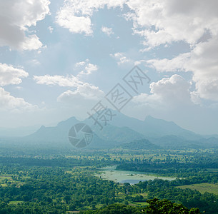 从Sigiriya山进入斯里兰卡锡兰山谷情调仙境公园爬坡摄影风景异国地平线热带丛林图片