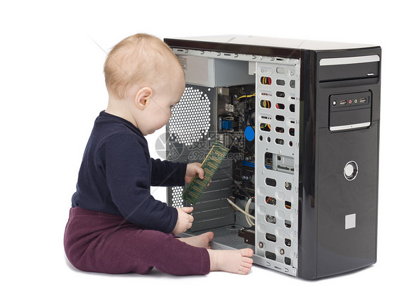 使用开放式计算机的幼儿部分内存孩子贮存儿童技术硬盘工作磁盘大容量图片