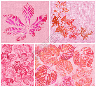 树叶 涂在画布上插图帆布紫丁香紫色季节手绘纺织品写意材料装饰品图片