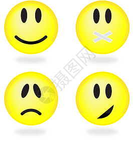 收集微笑 矢量插图笑脸符号漫画乐趣电脑拇指喜悦快乐疾病暴民图片