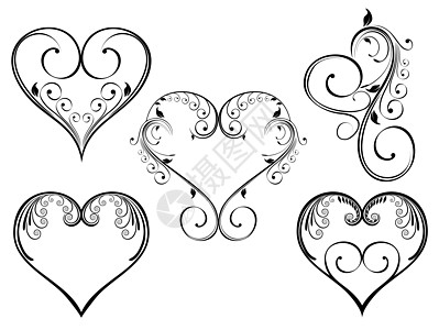 情人节陈年设计心脏形状的矢量插图图片