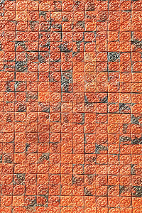 石墙背景黏土红色矩形装饰品石工建筑学石头水平水泥橙子图片