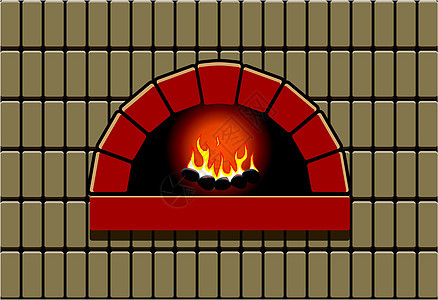 烧火烤炉的矢量说明图片