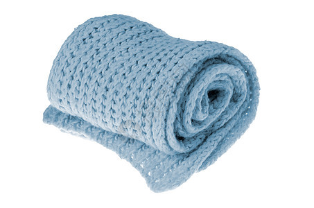 蓝色的温暖围巾羊毛白色条纹纺织品衣服织物边缘螺旋灰色折叠图片