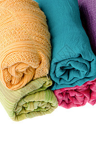 色彩多彩的围巾零售材料商品织物产品市场衣服艺术毯子团体图片