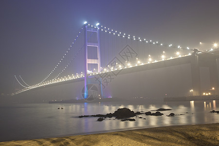 夜里香港清马桥城市运输建筑场景汽车日落市中心速度天空街道图片