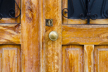 锁着的特写木制门风格装饰品入口锁孔建筑学装饰金属建筑地面古董图片
