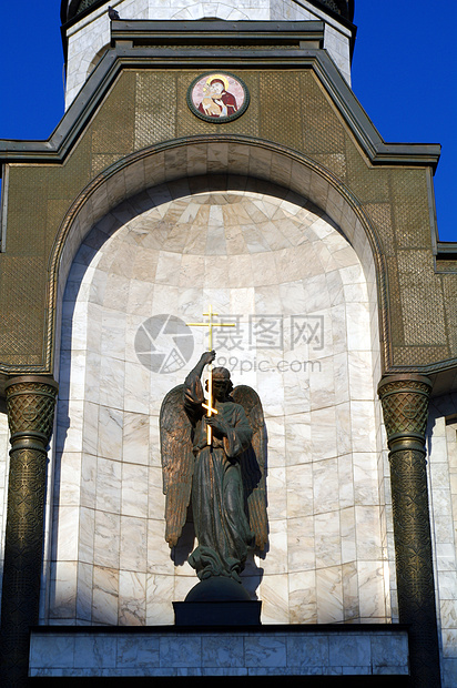 在莫斯科的喀山教母教会大教堂正方形信仰上帝金子基督文化旅游母亲图片