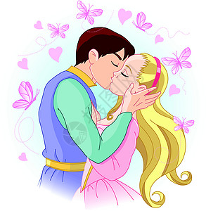 亲吻夫妇女朋友妖精王子故事男朋友漫画男性卡通片男人女性图片
