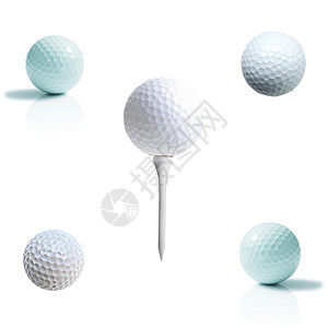 高尔夫球在白色的单方圆圈爱好享受游戏艺术挑战乐趣竞赛圆形休闲图片